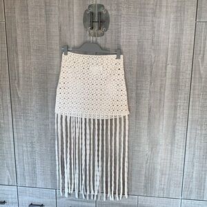 Zara‎ Crochet Knit Fringed Mini Skirt